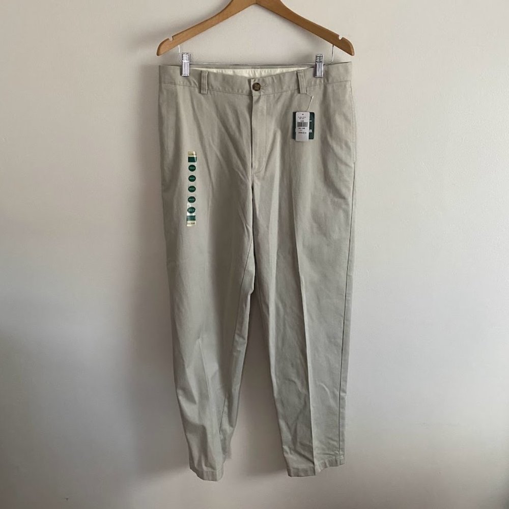 NWT LL Bean Wrinkle Free Cotton Chinos Men's 34 x 32